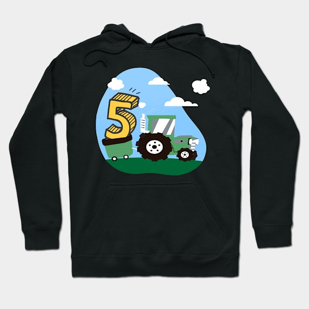 zum 5. Geburtstag Traktor Outfit für Jungs und Landwirte Hoodie by alpmedia